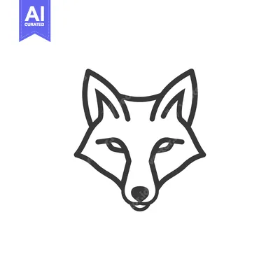 Premium design asset: Line Art Illustration of a Fox Head