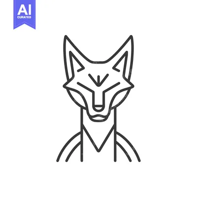 Aset premium populer: Line Art Illustration of a Fox Head