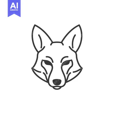 Aset premium populer: Line Art Illustration of a Fox's Head