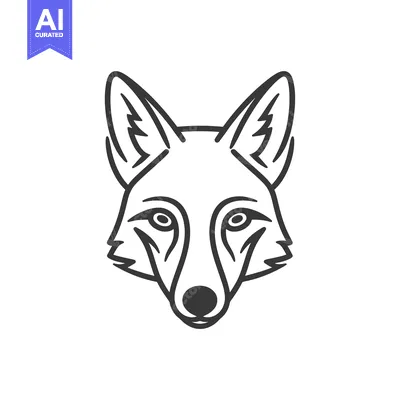 Aset premium populer: Line Art Illustration of a Fox's Head