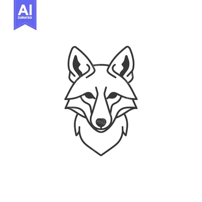 Aset premium populer: Line Art Illustration of a Fox's Head