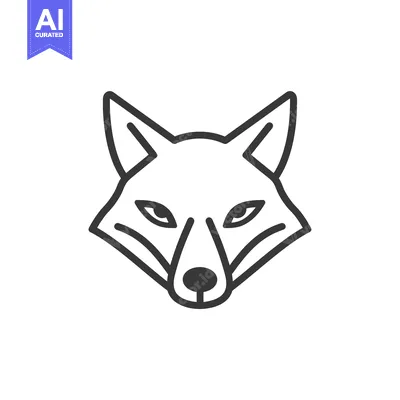Premium design asset: Line Art Illustration of a Fox's Head