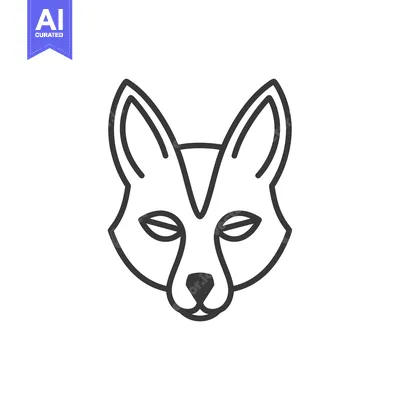 Aset premium populer: Line Art Illustration of a Fox's Head