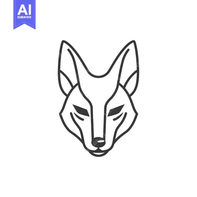 Line art illustration of a fox's head