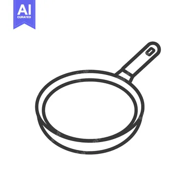 Popular premium asset: Line Art Illustration of a Frying Pan