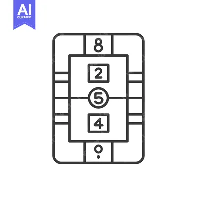Aset desain premium: Line Art Illustration Of A Game Board With Numbers 9419
