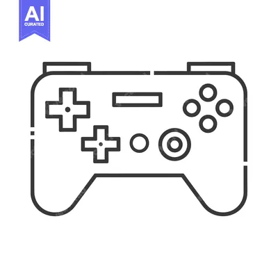 Aset desain premium: Line Art Illustration of a Gaming Controller