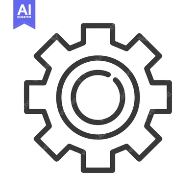Line Art Illustration of a Gear or Cogwheel