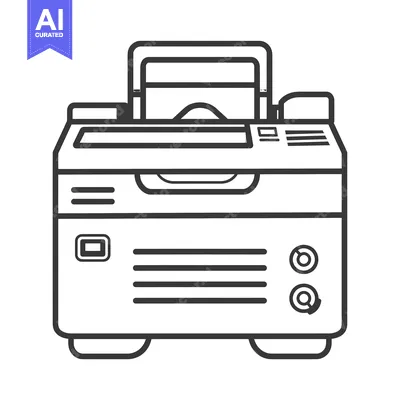 Aset desain premium: Line art illustration of a generator with a handle