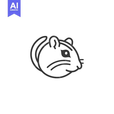 Aset premium populer: Line art illustration of a gerbil's head
