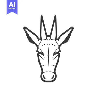 Aset desain premium: Line Art Illustration of a Gerenuk's Head