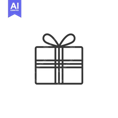 Aset premium populer: Line Art Illustration of a Gift Box with a Bow