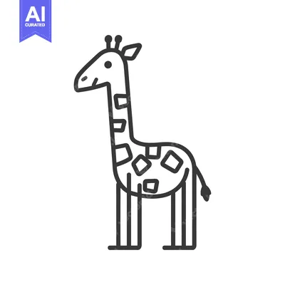 Aset premium populer: Line Art Illustration of a Giraffe