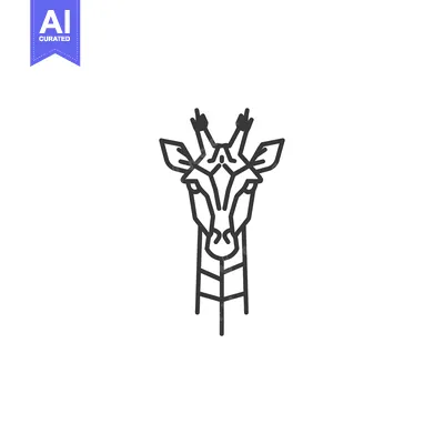 Popular premium asset: Line Art Illustration of a Giraffe's Head and Neck