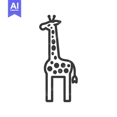 Popular premium asset: Line Art Illustration of a Giraffe with Spots