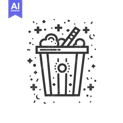 Aset premium populer: Line Art Illustration of a Glass with Foamy Drink and a Straw