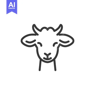 Aset premium populer: Line Art Illustration of a Goat's Head