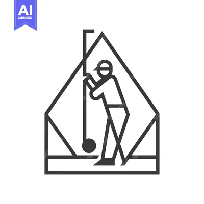 Popular premium asset: Line Art Illustration of a Golfer Swinging in a Triangle
