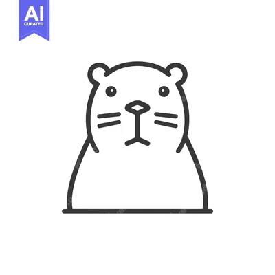Popular premium asset: Line art illustration of a groundhog's head