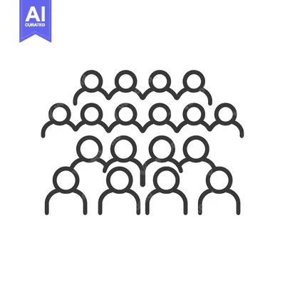 Aset premium populer: Line art illustration of a group of people