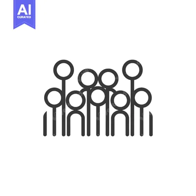 Popular premium asset: Line art illustration of a group of people standing together