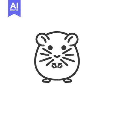 Aset premium populer: Line art illustration of a hamster