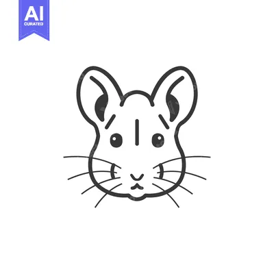 Aset premium populer: Line Art Illustration of a Hamster's Face