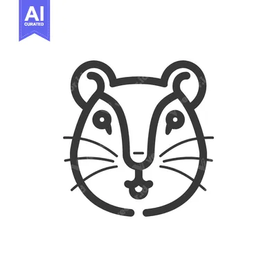 Aset premium populer: Line art illustration of a hamster's face