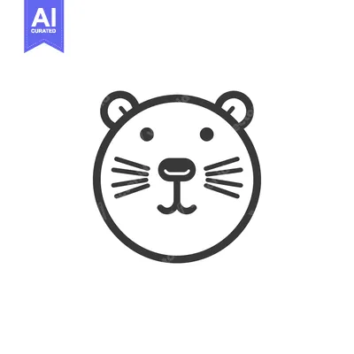 Aset premium populer: Line art illustration of a hamster's face