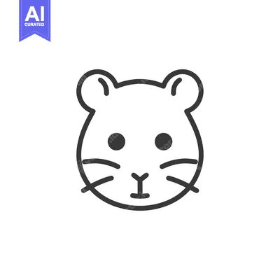 Aset premium populer: Line art illustration of a hamster's face