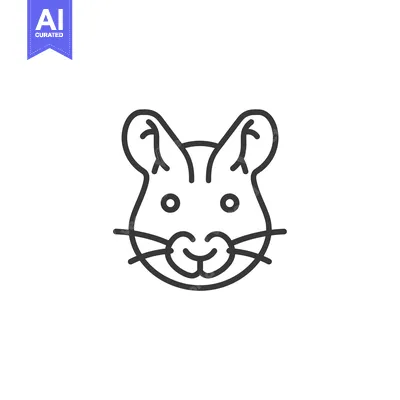 Premium design asset: Line art illustration of a hamster's face