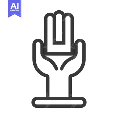 Aset premium populer: Line Art Illustration of a Hand Holding a Blank Square