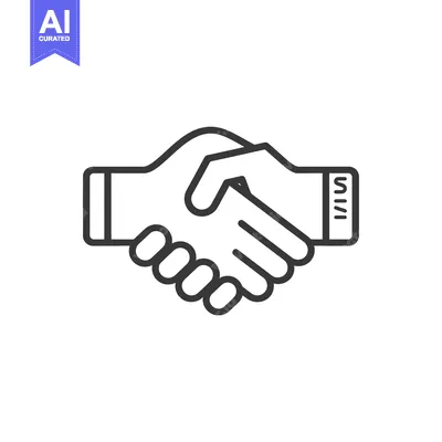 Premium design asset: Line Art Illustration of a Handshake