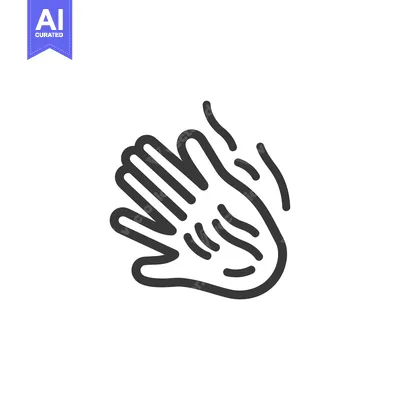 Line art illustration of a hand waving goodbye