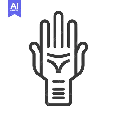 Premium design asset: Line art illustration of a hand with symbolic markings