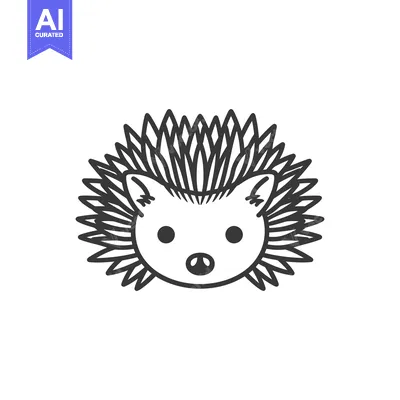 Aset premium populer: Line art illustration of a hedgehog face