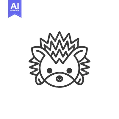 Popular premium asset: Line Art Illustration of a Hedgehog's Face