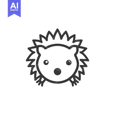 Popular premium asset: Line Art Illustration of a Hedgehog's Face