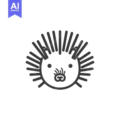 Aset premium populer: Line art illustration of a hedgehog's face
