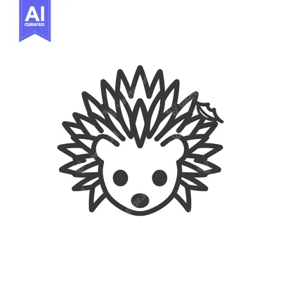 Popular premium asset: Line Art Illustration of a Hedgehog with a Single Leaf on its Back