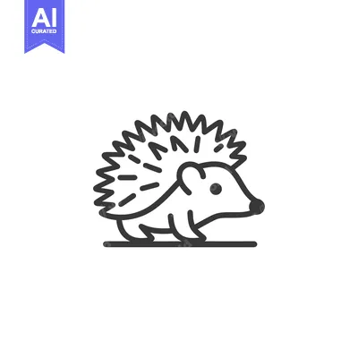 Aset premium populer: Line Art Illustration of a Hedgehog with Spikes