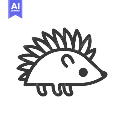 Aset premium populer: Line Art Illustration of a Hedgehog with Spikes