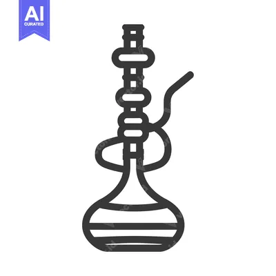 Popular premium asset: Line Art Illustration of a Hookah