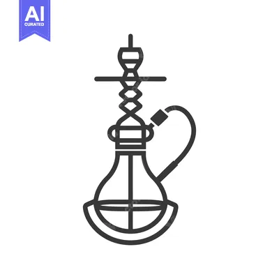 Aset premium populer: Line Art Illustration of a Hookah with a Vase