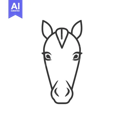 Premium design asset: Line Art Illustration of a Horse's Head