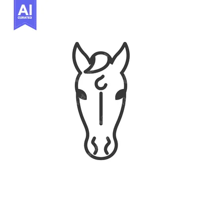 Aset premium populer: Line Art Illustration of a Horse's Head