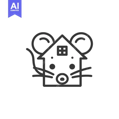 Aset premium populer: Line Art Illustration of a House with Mouse Features