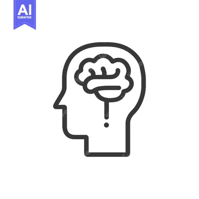 Popular premium asset: Line Art Illustration of a Human Head with a Brain Inside