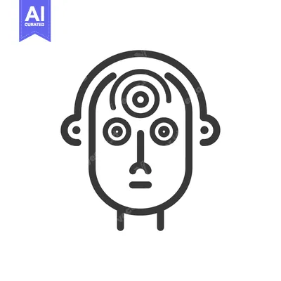Aset premium populer: Line Art Illustration of a Human Head with a Third Eye