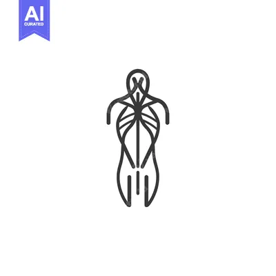 Popular premium asset: Line Art Illustration of a Human Torso with Interconnected Lines